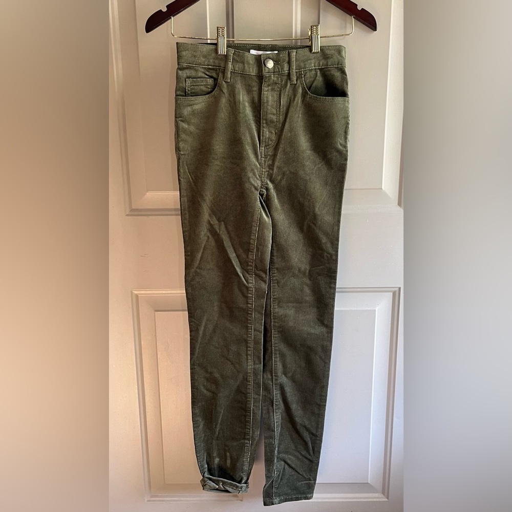 Army Green Velvet Pants